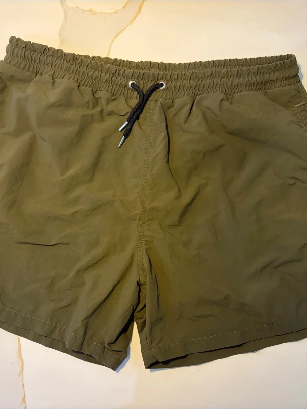 MCQ Alexander McQueen Men’s Olive Green Swim Trunks Shorts Size M Made in Italy